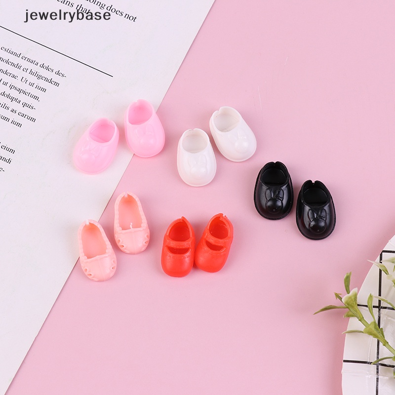 [jewelrybase] 5pasang Sepatu Boneka 2.5CM Untuk Boneka 16-17cm Pola Kelinci Lucu Flat PVC Shoes Boutique