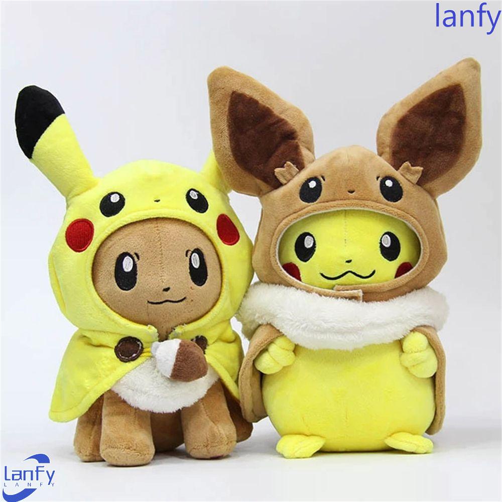 Lanfy Pokemon Mainan Mewah Koleksi Hadiah Natal 30 cm Pikachu Mainan Kartun Cosplay Anime Jepang Eevee