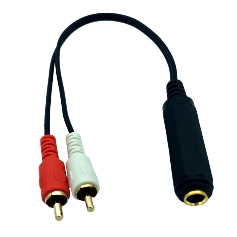 Cre 1per4 Female to 2RCA Kabel Adapter Cable RCA Extension Cable Pengganti Aplikasi Lebar Excellet Kabel Suara