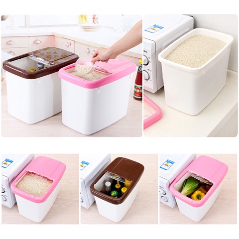 Tempat Beras Kacang 7.5kg / 10kg Rice Box Tempat Penyimpanan Makanan Rice Storage Organizer Besar Kotak Beras