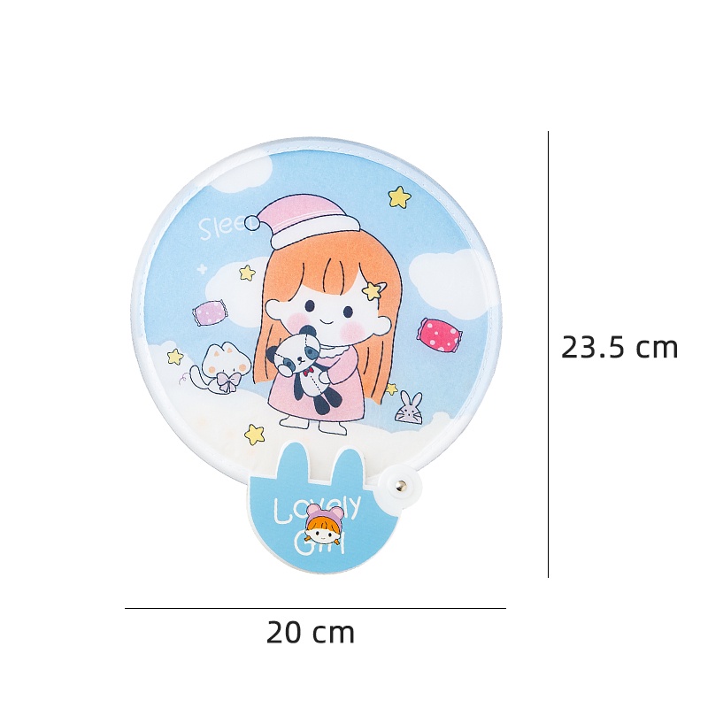 Kipas Angin Bulat Kecil Kartun Yang Dapat Dilipat Summer Day Portable Mini Hand Fan