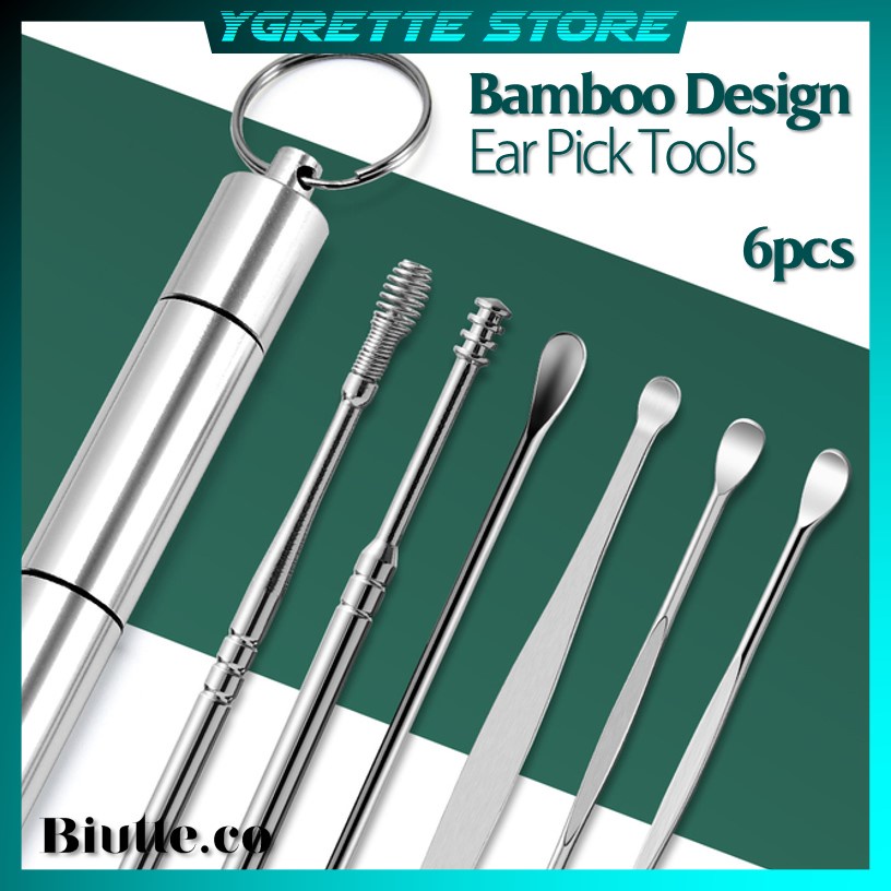 YGRETTE - Biutte.co Set Pembersih Telinga Korek Kuping Ear Spoon Tool 6 PCS