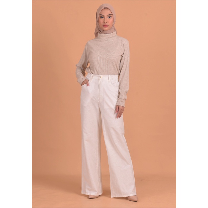 Diva Cllotes Broken White by Tufine – Kulot Wanita Linen Organik - M