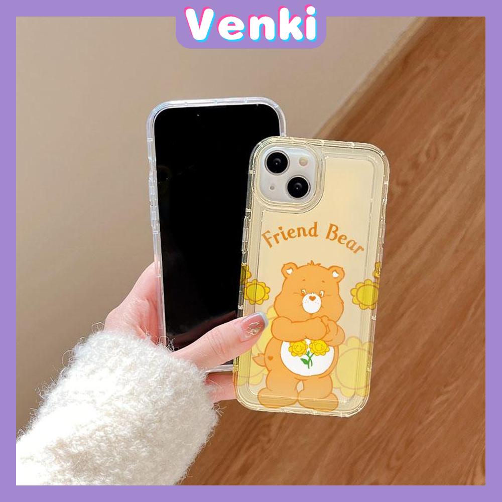 VENKI -For iPhone 11 iPhone Case Clear Case TPU Soft Case Airbag Shockproof Cute Cartoon Bear Compatible with iPhone 14 13 Pro Max iPhone 12 Pro Max 11 7Plus 6Plus XR xs max 7 8