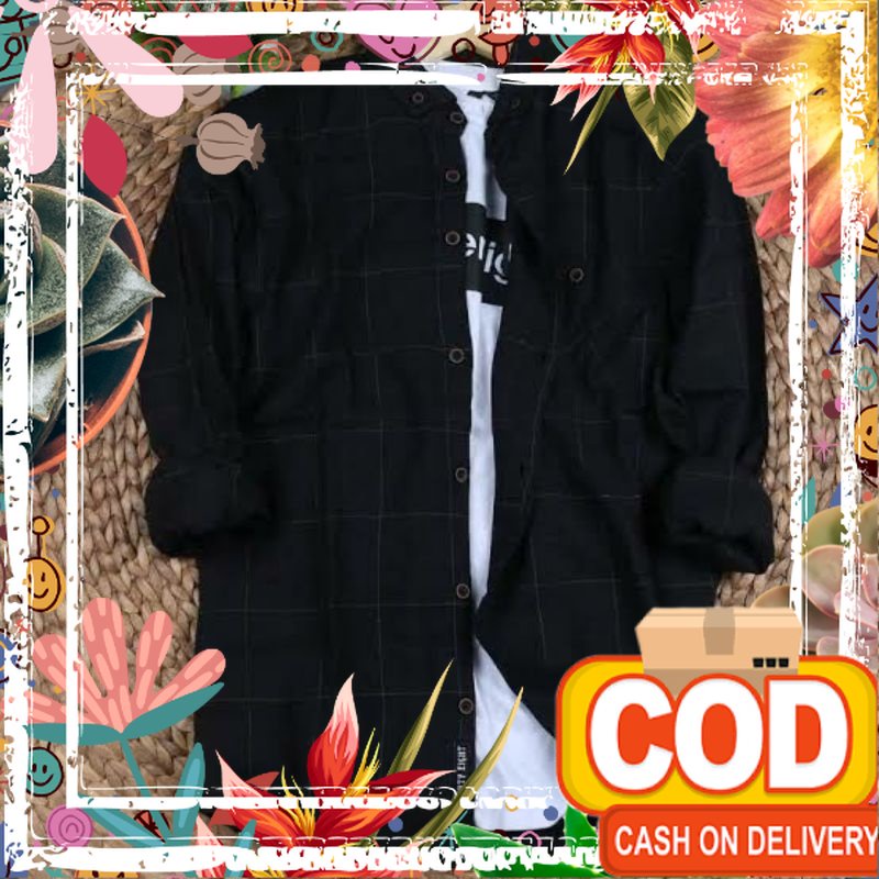 0Kemeja Flanel Impor Pria Kualitas Premium Lengan Panjang Unisex Hem Flannel Baju Flanel Pria Wanita