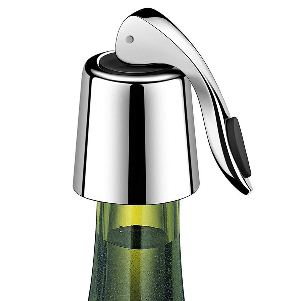 Stainless Steel Vacuum Sealed Wine Bottle Stopper Sealer Saver Preserver Champagne Closings Caps Alat Bar Rumah