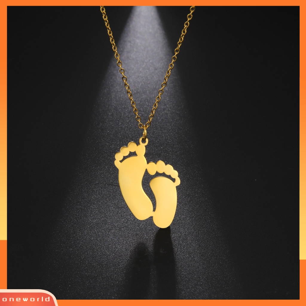 [EONE] Liontin Kalung Indah Geometris Liontin Finishing Terang Electroplating Tahan Luntur Dekorasi Hypoallergenic Bayi Kaki Liontin Kalung Perhiasan Aksesori