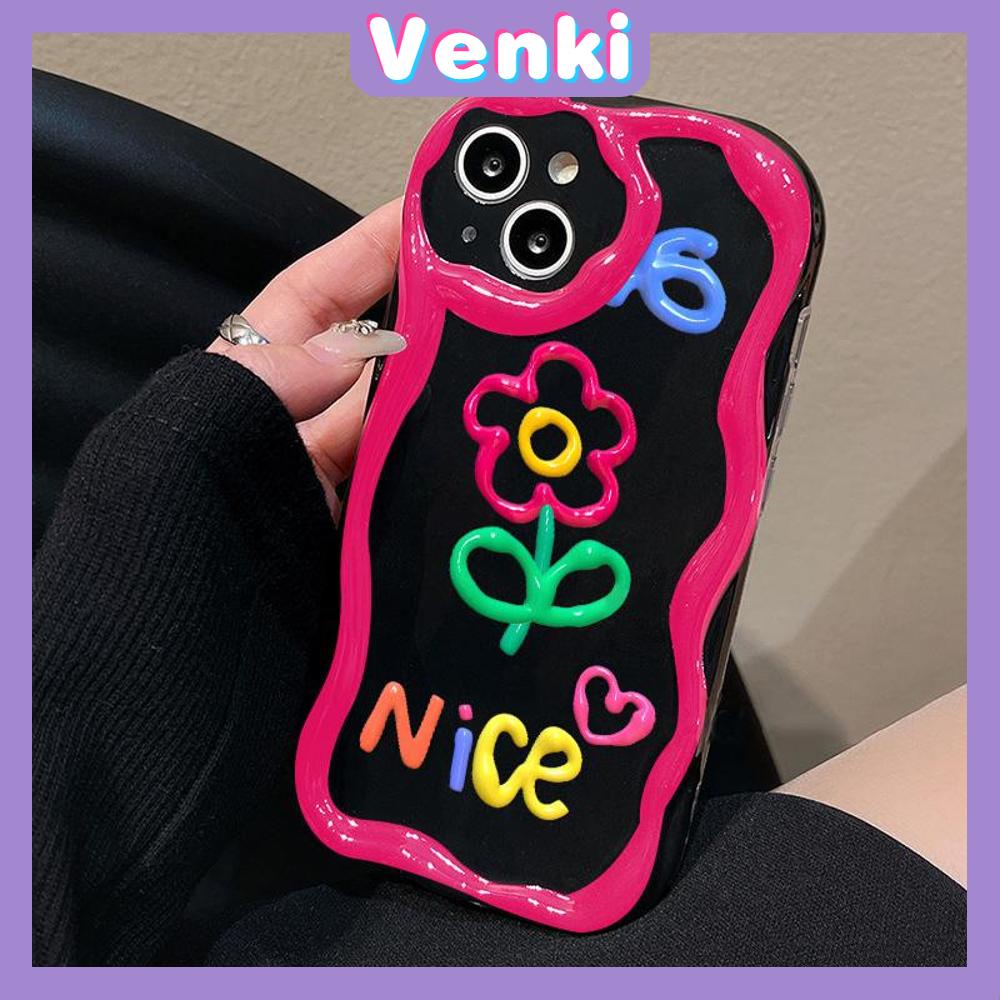 VENKI - For iPhone 11 iPhone Case Black Glossy TPU Soft Case Shockproof Protection Camera Abstract Cartoon Compatible with iPhone 14 13 Pro max 12 Pro Max xr xs max 7Plus 8Plus