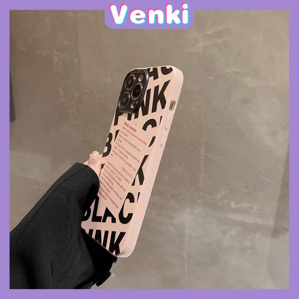 VENKI - For iPhone 11 iPhone 11 Soft TPU Glossy Pink Phone Case Creative English Camera Protection Shockproof Compatible with iPhone 14 13 Pro max 12 Pro Max xr xs max 7Plus 8Plus