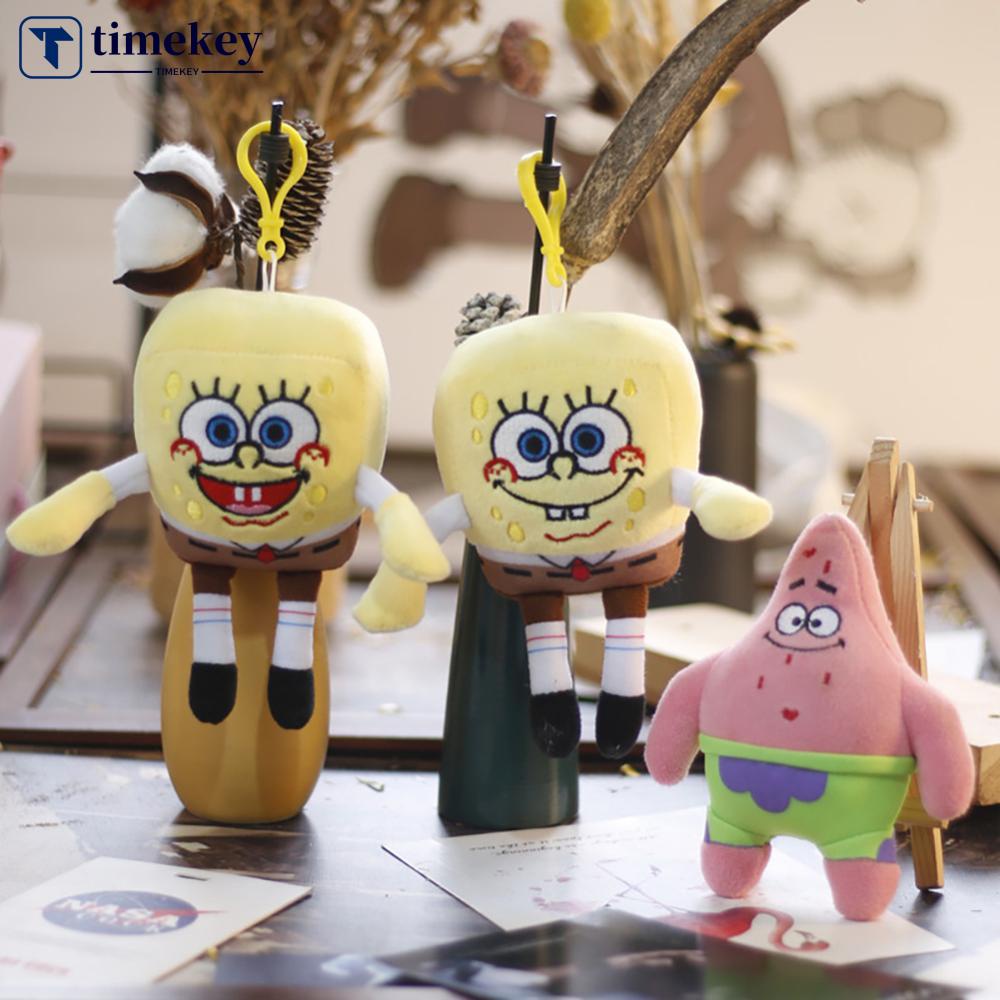 Timekey 12 cm Lucu Spons Bob Mainan Mewah Gantungan Kunci Indah Tas Ransel Liontin Patrick Star Gantungan Kunci Dekorasi Gantungan Kunci Mainan Mewah I3L5