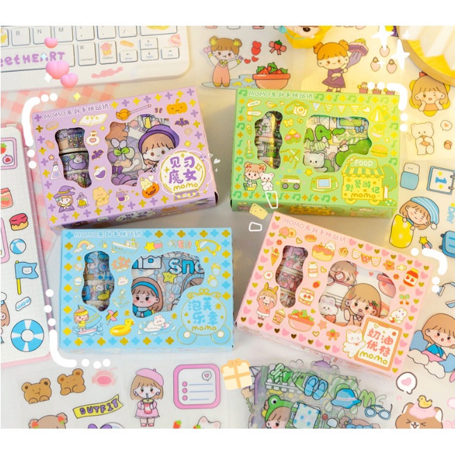 

CP MOMO Sticker sheet + Roll Box / Stiker Momo Roll + lembaran