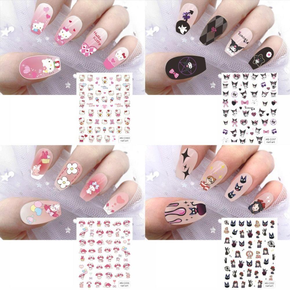 Mxbeauty Stiker Kuku Dengan Lem Belakang Kartun Kuromi Sailor Moon Kiki Jasa Titip Cinnamoroll Nail Art Dekorasi