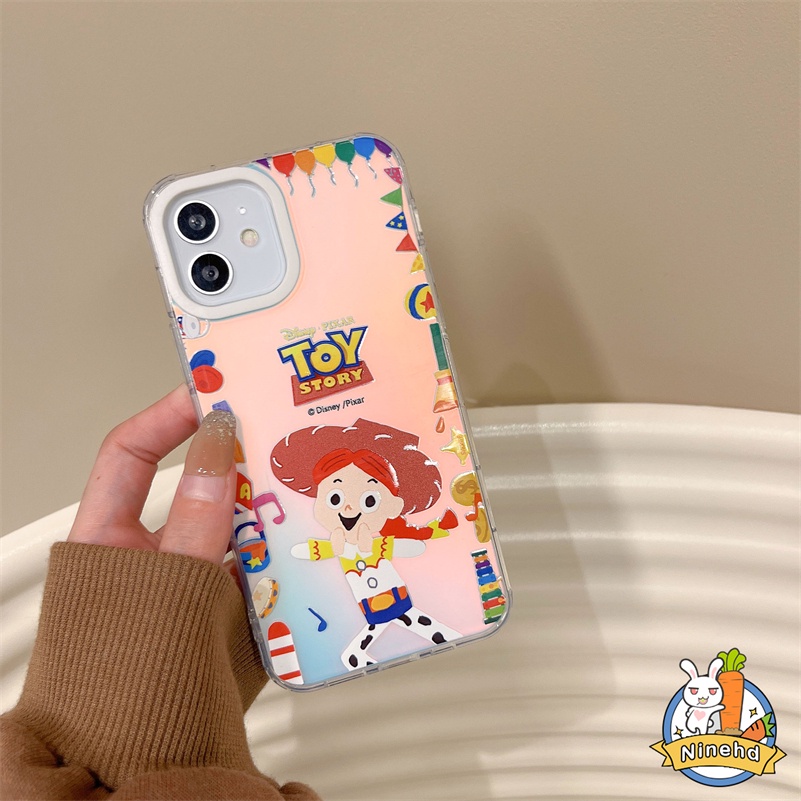 Casing iPhone Laser Gradasi Kompatibel Untuk Iphone14 13 12 11 Pro Max X Xr Xs Max8 7 Plus SE 2020 Toy Story Mania Casing Ponsel Anti Jatuh Glossy Shockproof Matte Hard Case Penutup Belakang