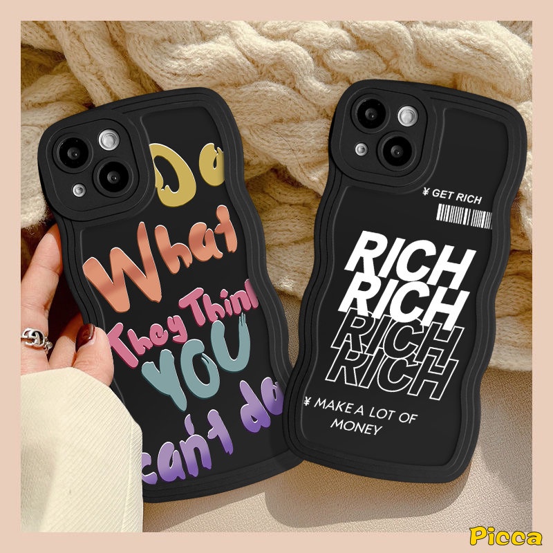 Ins Casing Huruf Graffiti Merek Trendi Untuk Redmi Note11 9s 8 10s 9 11s 11 10 Pro Redmi 12C A1 9C 9A 10C 10A 9T 9 10 A1+POCO M3 X3 NFC Pro Mi 11T Pro Lembut Tpu Bergelombang Sarung Sandaran Pinggir