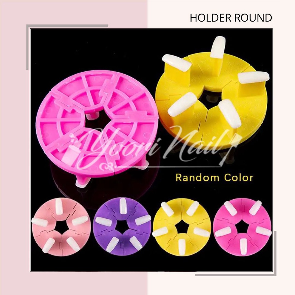 Nail display holder round tempat kuku hias tempat latihan nail art holder display kuku