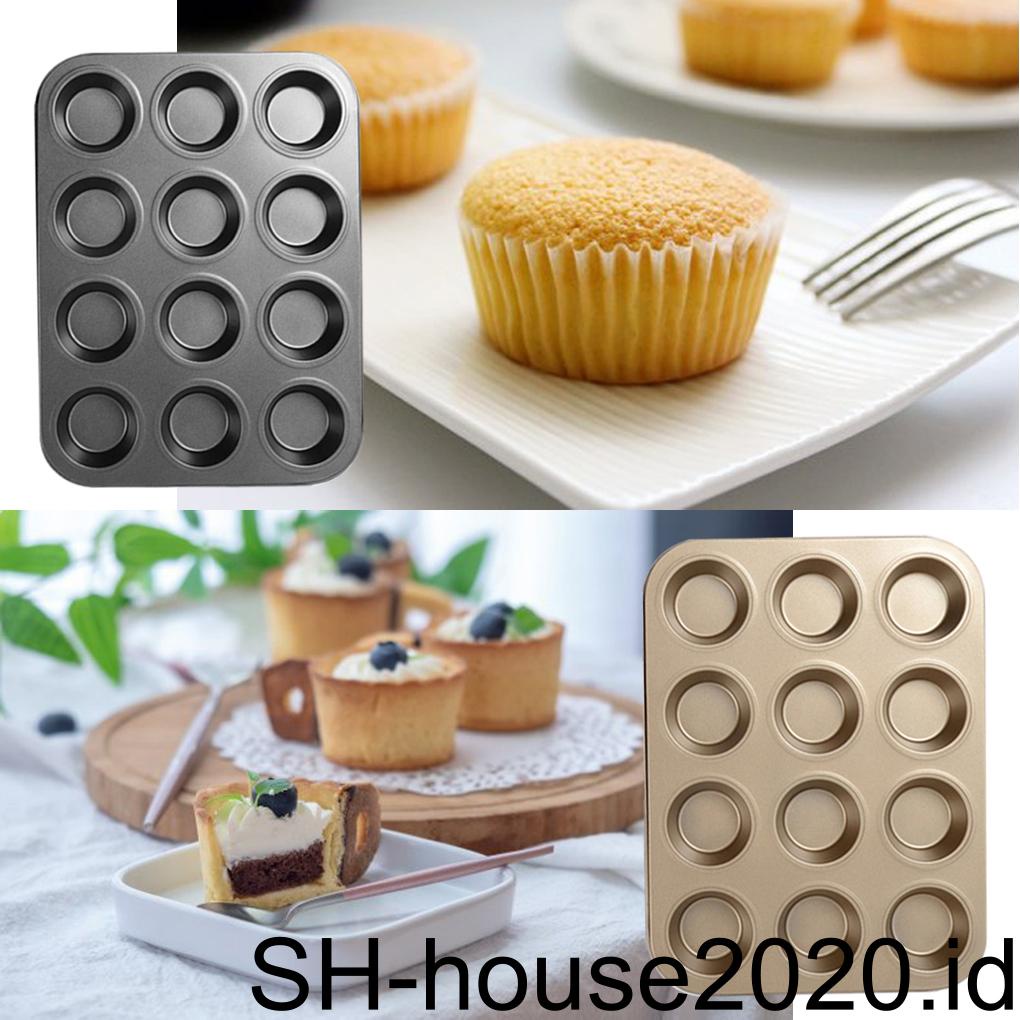 Cetakan Muffin Cup Cake Bakeware Cupcake Tools Non/ -Stick Mold Egg Baking Tray Dish Cetakan Kue Muffin Loyang Biskuit Bulat