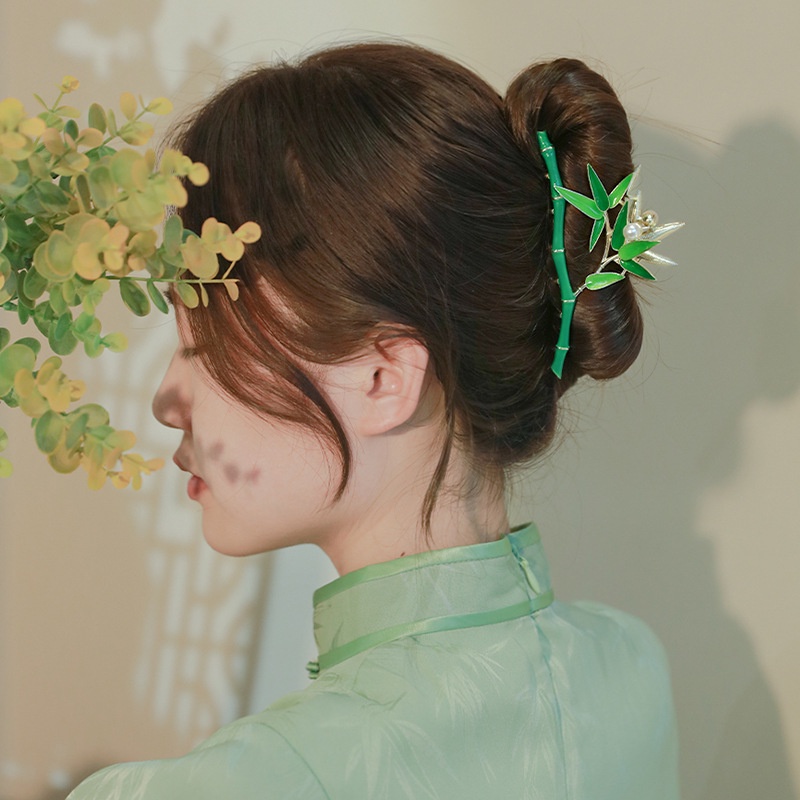 Jepit Rambut Logam Bambu Antik Fashion Hair Clip Hiu Klip Aksesoris Rambut Wanita
