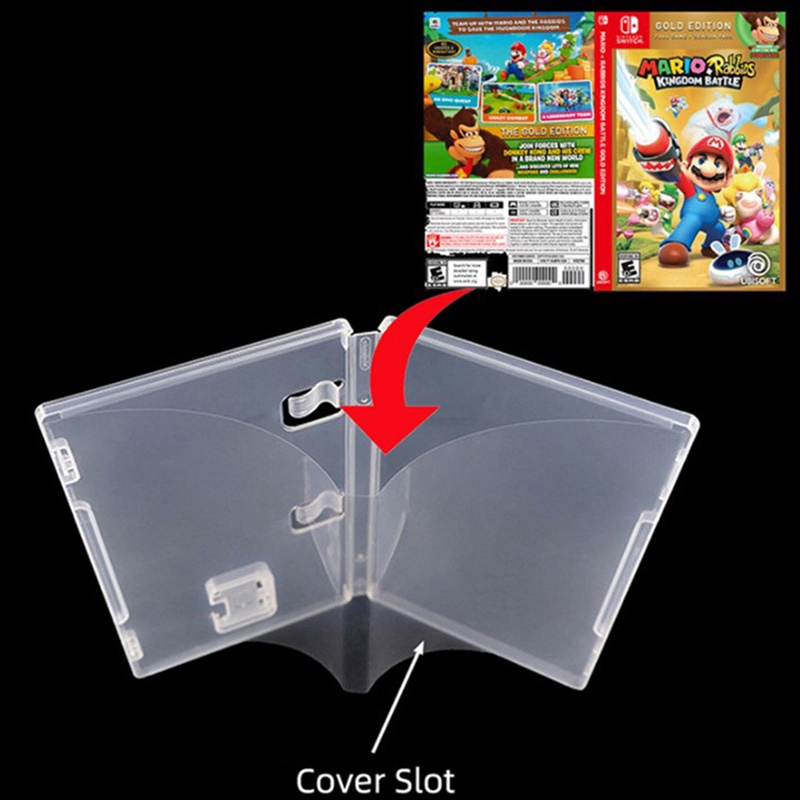 {Cantik} 1pcs Tempat Penyimpanan Kartu Game Kotak Transparan Cartridge Holder Shell For Switch NS With Book Holder For Inserted Cover~