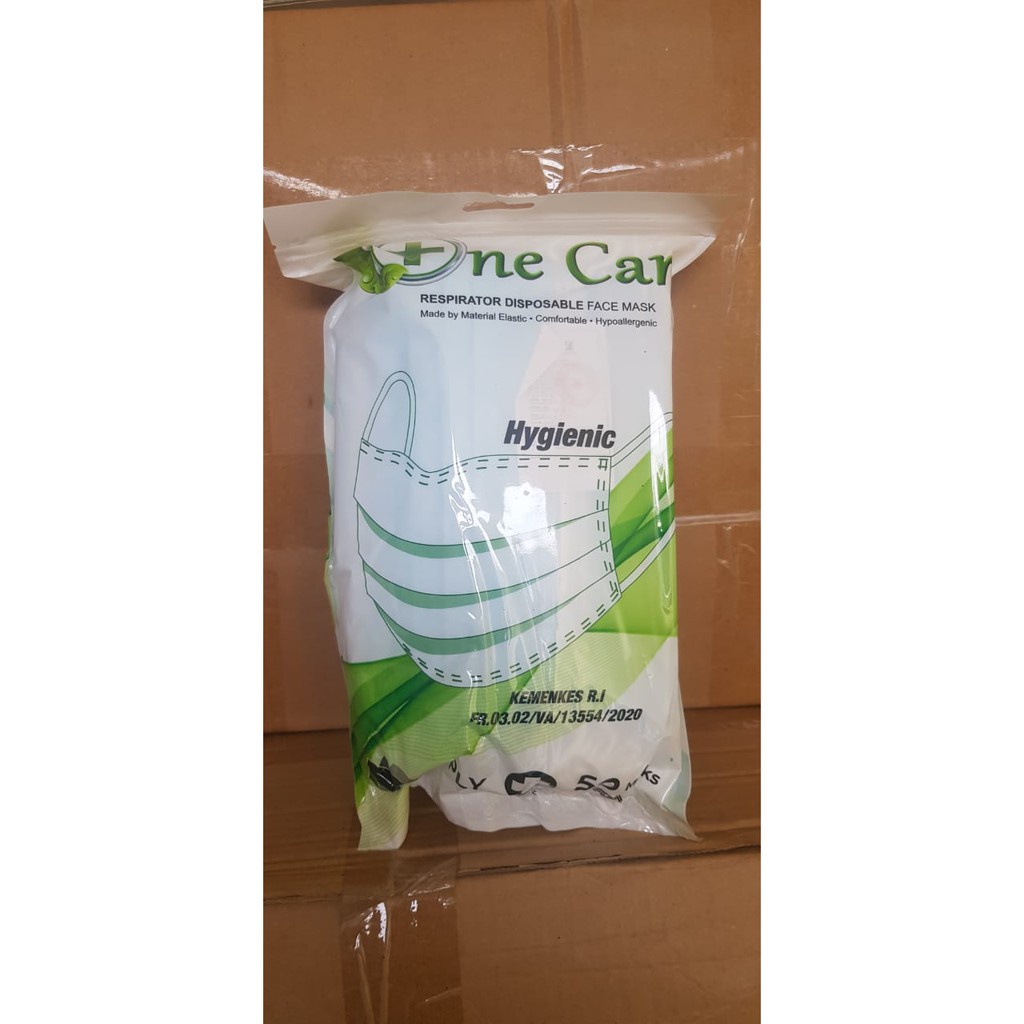Terlaris READY MASKER DEWASA EARLOP DISPOSABLE ONE CARE SURGICAL MASKER ONE CARE HITAM