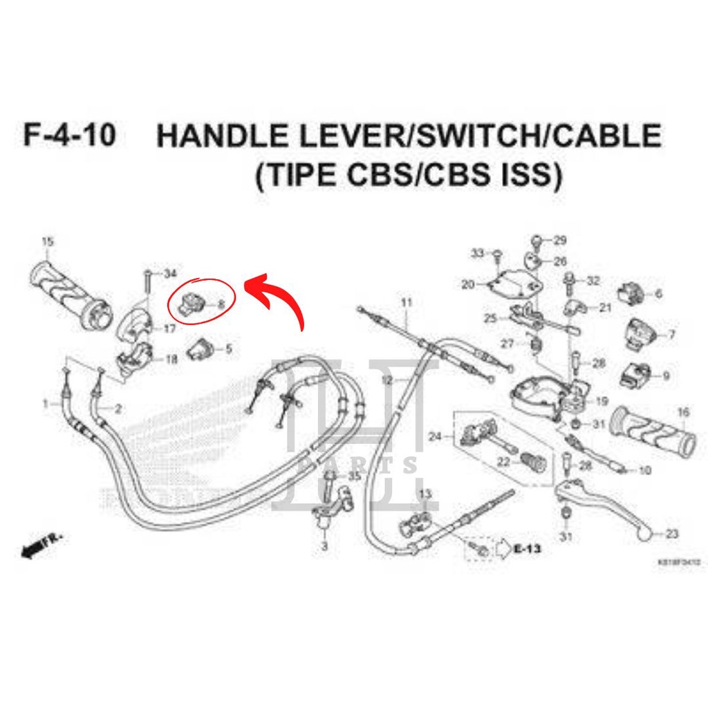 SAKLAR TOMBOL ISS IDLING STOP SWITCH UNIT IDLE BEAT SCOOPY VARIO 110 PCX SH 125 150 FI ESP ISS 35190-K50-T01 ASLI ORIGINAL AHM HGP HONDA