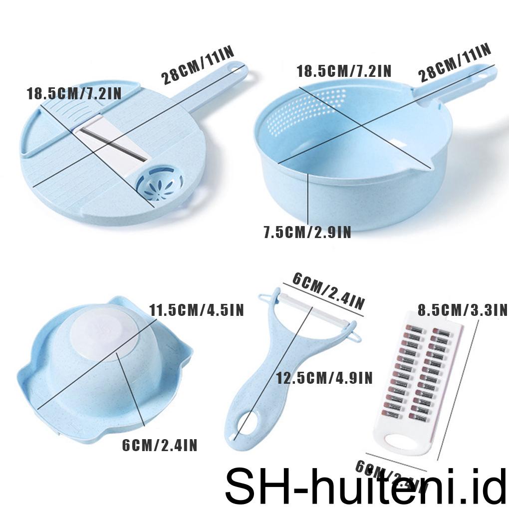 12pcs Set Parutan Gantung Stainless Slicer Household Shredder Kit Untuk Dapur