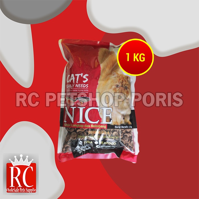 Makanan Kucing Nice Cat Repack Tuna/Seafood 1 Kg