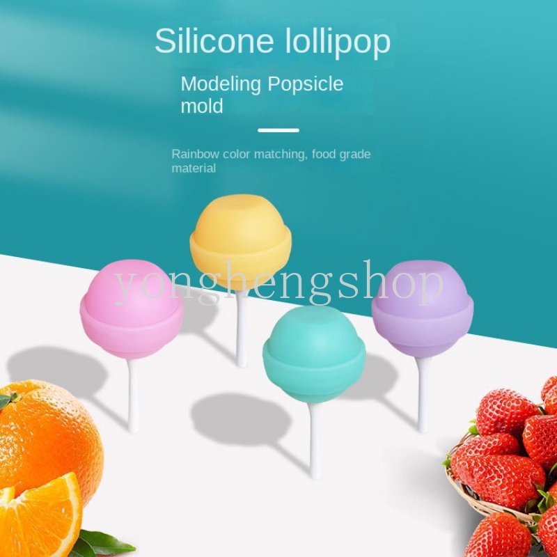 Silikon Lolipop Berbentuk Es Loli Cetakan Dengan Tongkat DIY Buatan Sendiri Es Krim Popsicle Cetakan Anak-Anak Mendukung Es Pop Maker Es Cetakan Dapur Gadget