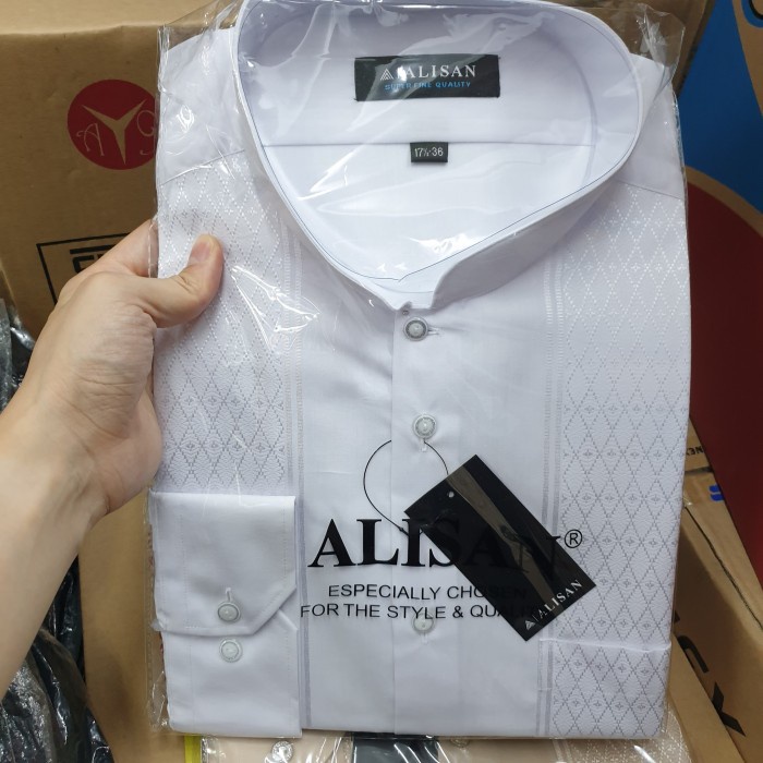 Koko Alisan Lengan Panjang  Jumbo uk 16,5 - 17 17,5 Big SIZE - Biru, 17