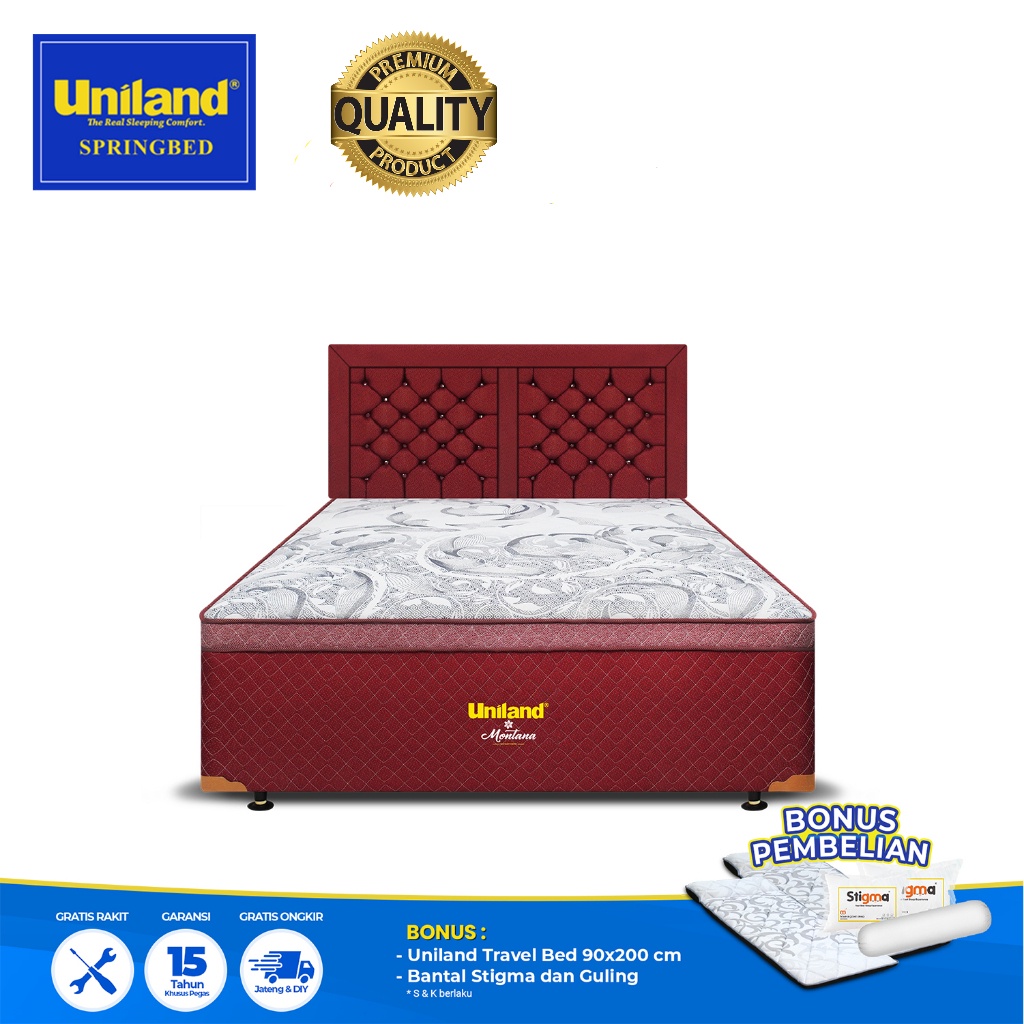Uniland Springbed Multibed Montana Plushtop Merah - Kasur Spring Bed 
TOP GROSIR BREBES