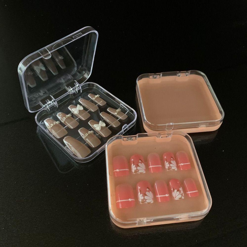 AUGUSTINA Agustinina Kotak Display Kuku Multifungsi Travel Square Fillet Packing Box Kotak Hiasan Kuku