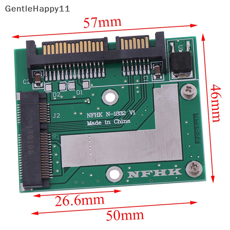 Gentlehappy mSATA ssd to 2.5 ''SATA 6.0gps adapter converter Kartu Modul board mini pcie ssd id