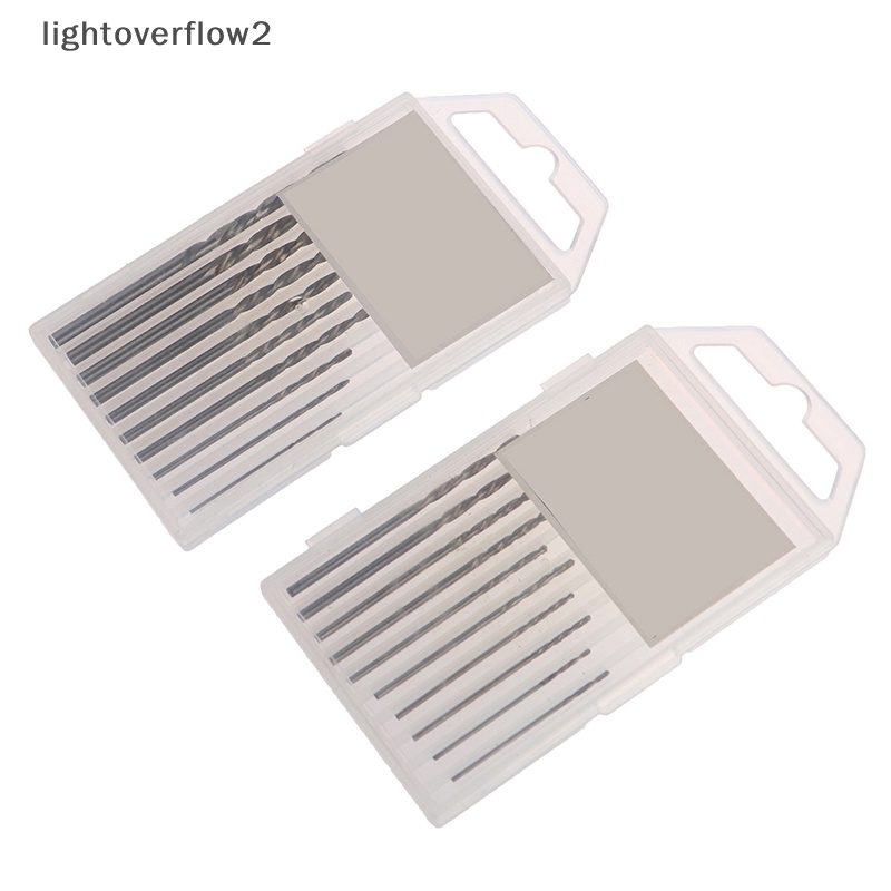 [lightoverflow2] 10pcs/box Mini Drill HSS Bit 0.8mm-3.0mm Set Mata Bor Twist PCB Shank Lurus [ID]