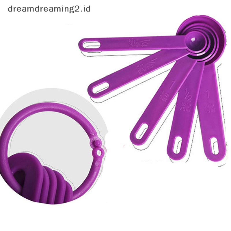 (drea) 5pcs Baking Cooking Tools Sendok Takar Plastik Measuring Ladle with Scale//