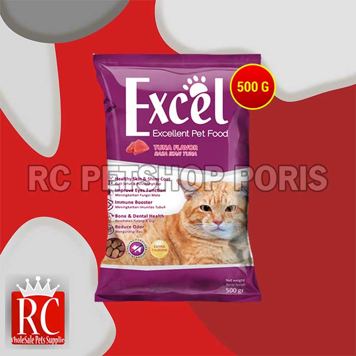 Makanan Kucing Murah Excel Rasa Tuna / Seafood 500 Gram