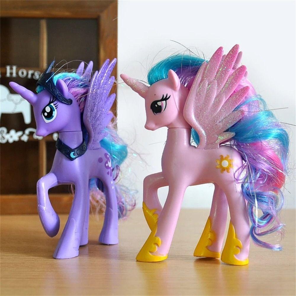 Hadiah Ulang Tahun Mainan Model Kuda Poni Kecil Agustina Untuk Anak Unicorn Sparkle Kuda Mini Fluttershy Action Figure