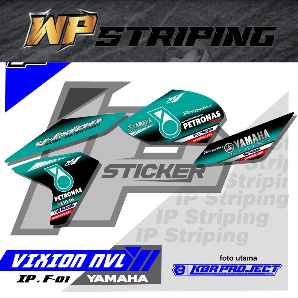 Striping VIXION NVL PETRONAS - Sticker Striping Variasi List YAMAHA VIXION NVL PETRONAS IP.F-01 Desi