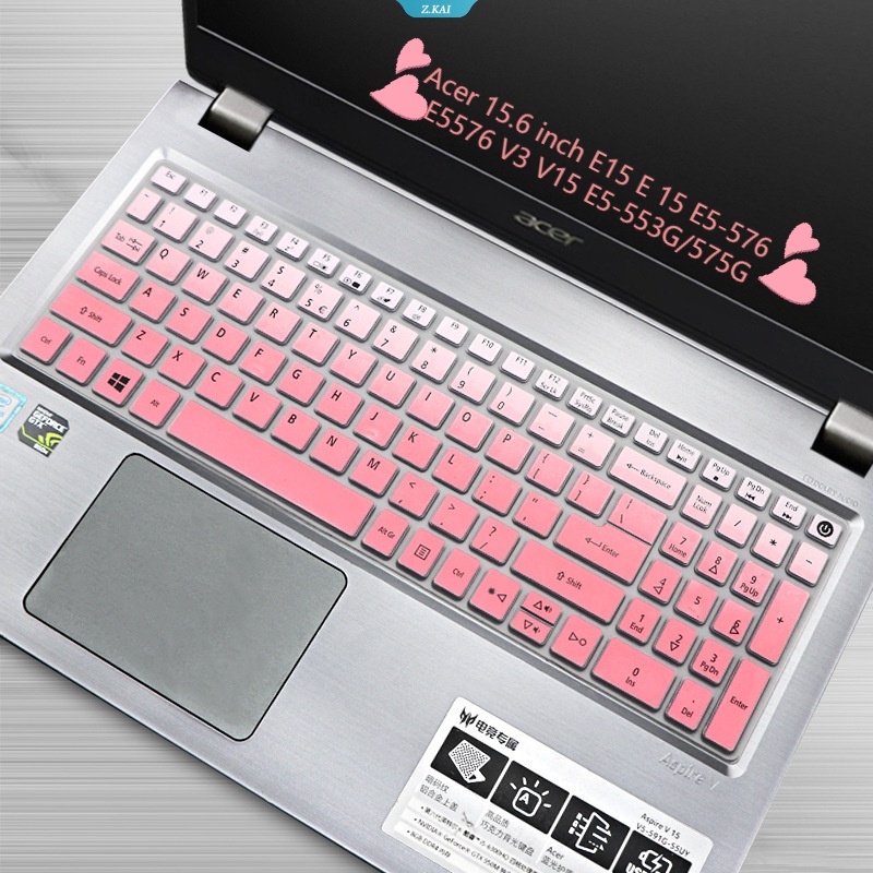 Cover Keyboard Komputer Untuk Model Acer 15.6 Inch E15 E 15 E5-576 E5576 V3 V15 E5-553G/575G Warna Solid Silikon Tahan Air Pelindung Kulit Keyboard Laptop Penutup Debu [ZK]