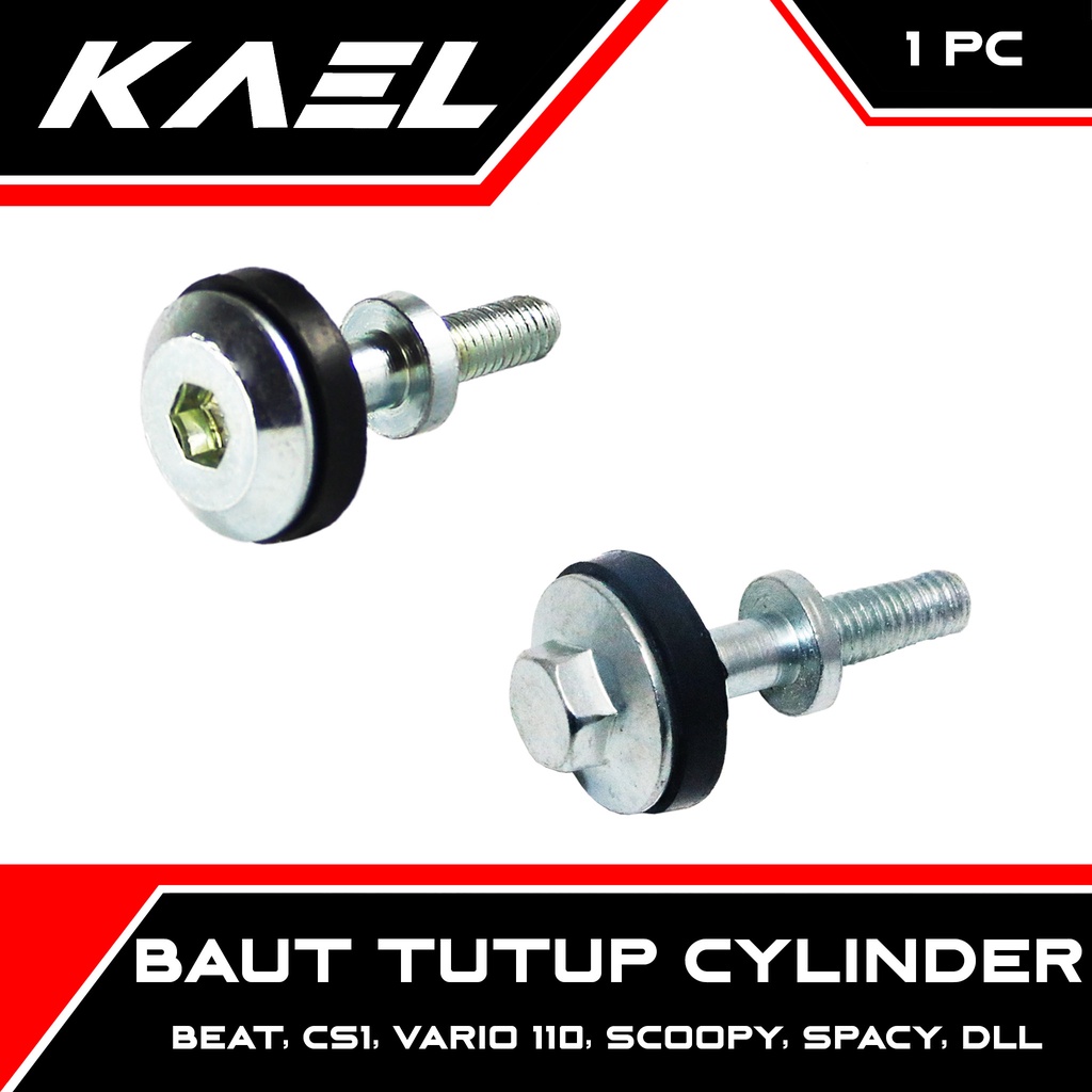 Baut Tutup Cylinder Beat &amp; Scoopy &amp; Vario 110 &amp; Spacy FI F1 &amp; Blade &amp; CBR 150 &amp; Revo 110 &amp; CS1 Baud Cover Mesin Silinder Hed