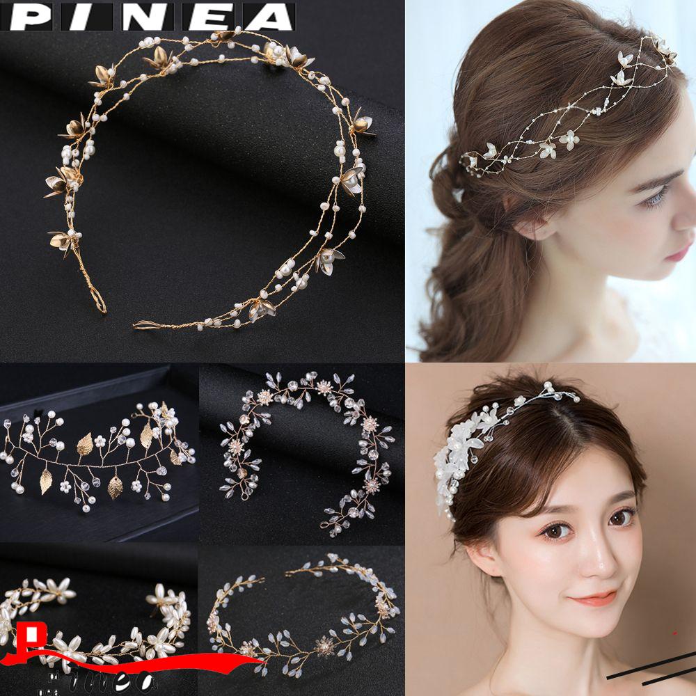 Bando Tiara Handmade Desain Nanas Hias Kristal Mutiara Berlian Imitasi Untuk Pengantin Wanita