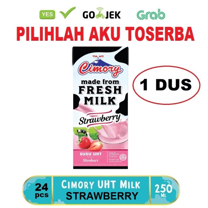 Susu CIMORY STRAWBERRY ( Stroberi ) 250 ml - (HARGA 1 DUS ISI 24 pcs)