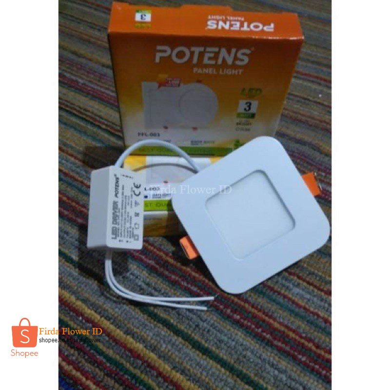 Downlight led inbow potens 3 watt kotak putih