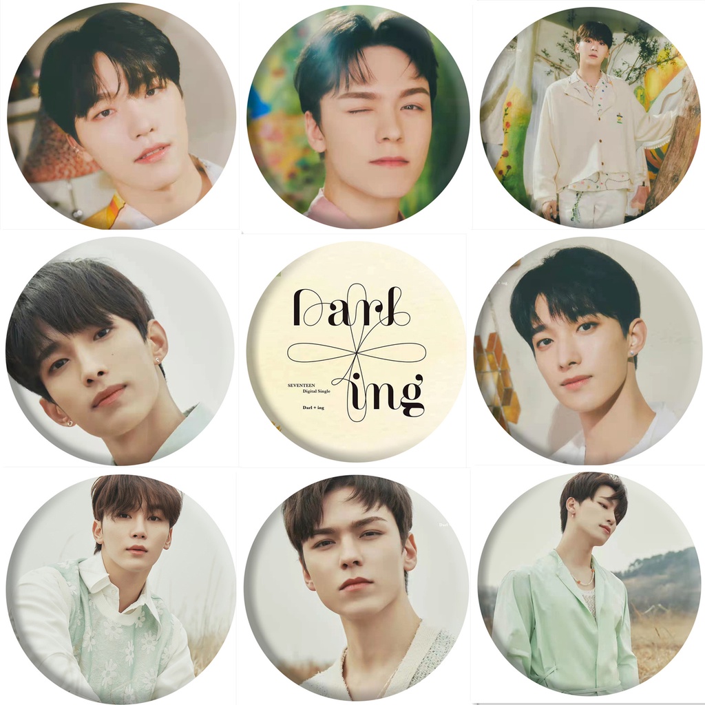 1pc SEVENTEEN Gantungan Kunci Cermin Digital Single Album Darl+ing Key Ring Gantung Atas