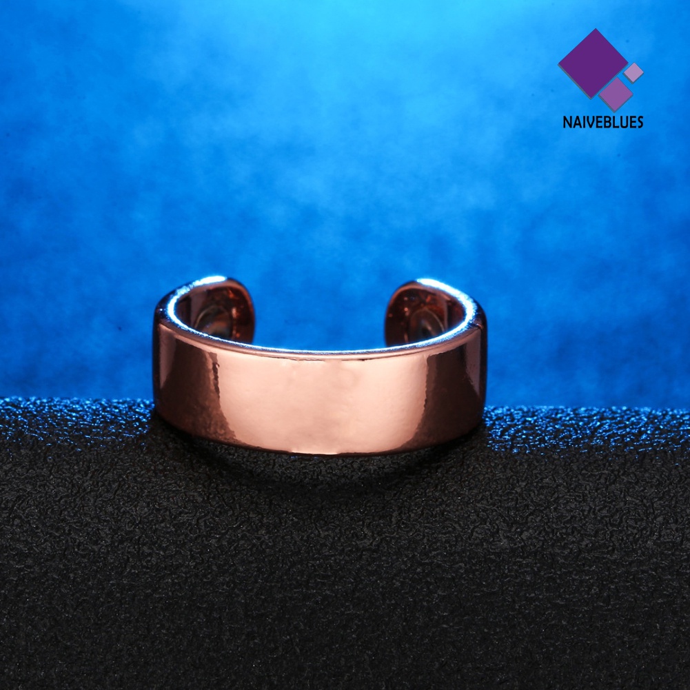 &lt; Naiveblues &gt; Unisex Fashion Tembaga ic Sehat Band Terbuka Berakhir Cincin Perhiasan Hadiah