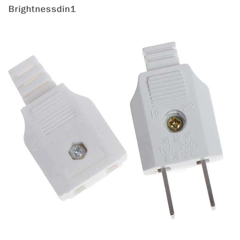 [Brightnessdin1] Us 2pin Datar AC Listrik Power Male Plug Female Socket Outlet Adaptor Kawat Butik