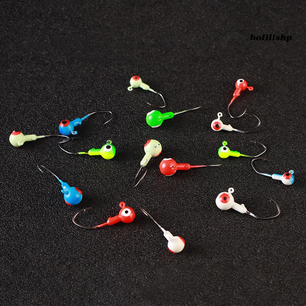 Bo-10pcs Kail Pancing Kekuatan Tinggi Kuat Penembus Tahan Korosi Karat Bercahaya Logam Neon Jig Lure Tajam Hooks Fishing Tackle Perlengkapan Memancing