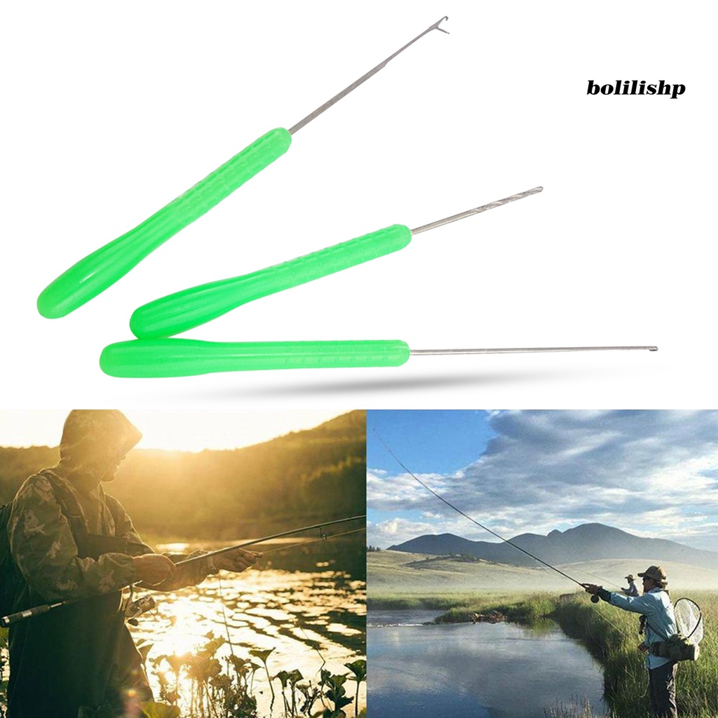 Bo-3 Pcs/Set Umpan Jarum Set Sederhana Digunakan Kuat Dan Kokoh Portabel Tahan Aus Ukuran Kecil Memakai Umpan Baja Karbon Tinggi Tahan Lama Anti Karat Lure Needle Set Untuk Memancing Di Luar Ruangan