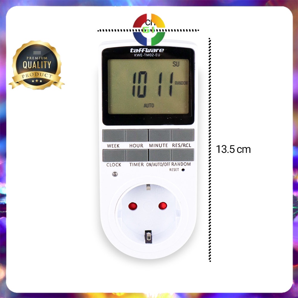 Stop Kontak Digital Timer Switch Programmable White