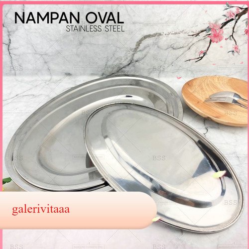 Nampan Oval Stainless Steel Ukuran 30 Cm 01