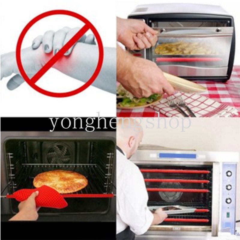 2pcs/set Silikon Ulir Tahan Panas Oven Rak Penjaga Tepi Bakar Pelindung Penutup Microwave Isolasi Klip Strip Anti-Melepuh Bar Dapur Alat Kue