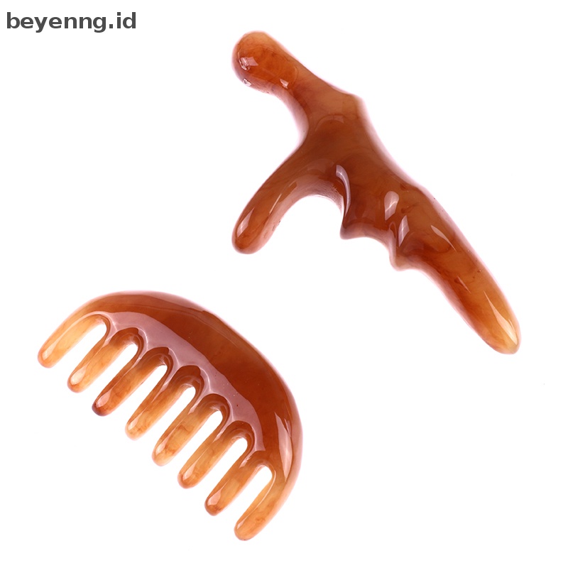 Beyen Tanduk Sapi Alami Gua Sha Tools Kerokan Titik Pijat Full Body Sisir Bergigi Lebar ID